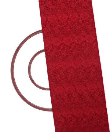 maroon floral crosia fabic